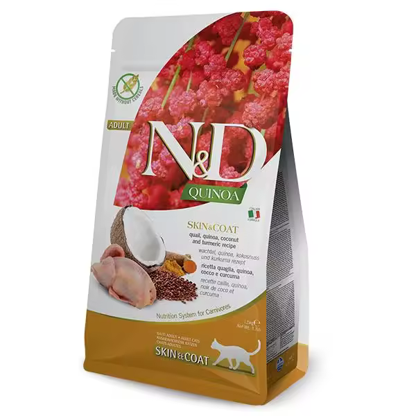 FARMINA N&D CAT QUINOA SKIN COAT CODORNIZ 300GR - 1