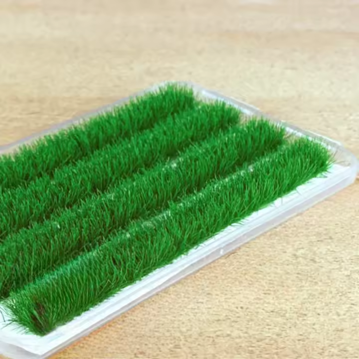4 Rayas De Césped Artificial Paja Falso Para Patios Césped Estático Para Manualidades Decoración De Escenas Miniatura - 1