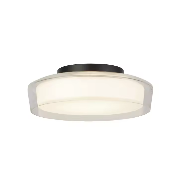 Lámpara de Techo de Disco de Maple Contemporáneo transparente de Vidrio 14W 3000K Negro - 1