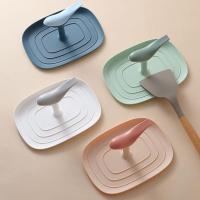 Pan tapa titular de silicona multifuncional espátula cuchara estante cocina almacenamiento organizador soporte blanco - details 2