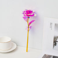 Rosa De Simulación Para Día De San Valentín En Oro 24k Papel De Aluminio Rosa Dorada Regalo Creativo Para Amantes Decoración De Boda - details 14