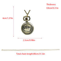 Reloj De Bolsillo Para Mujer Con Correa De Cuero Y Corona De Bronce Transparente Delicado Regalo De Moda Y Casual - details 5