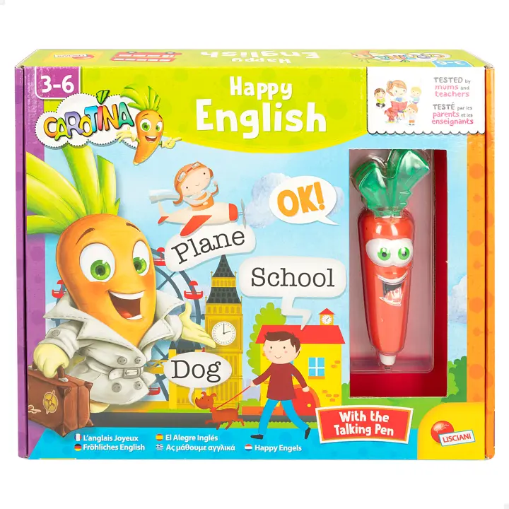Juego Carotina Lisciani infantil para aprender inglés con bolígrado parlante, 24 piezas - 1