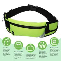 Riñonera Running Deportiva Impermeable 24*13cm, Bolsa Cintura Ajustable con Salida Auriculares, Riñonera Correr Reflectante Ligera Color Puro, Hombre Mujer Mochila Cintura Deportiva Al Aire Libre - details 1