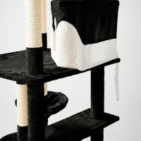 Árbol Rascador para Gatos Casa Basics TIGRA 204 cm con 2 Casetas, 3 Plataformas y 2 Nidos Basculantes - Negro/Gris/Beige - details 3
