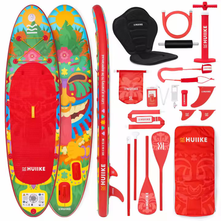 Tabla Paddle Surf Hinchable con Accesorios Premium - HUIIKE | Tabla Padel Surf Hinchable con Remo Doble Uso y Asiento Kayak | Stand Up Paddle Board Gran Estabilidad y Resistencia | Pádel SUP Board - 1