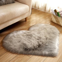 Alfombra De Piel De Oveja En Forma De Corazón Para Dormitorio Alfombra De Zona Suave Y Gruesa Alfombrilla De Silla Decorativa Para Sofá Alfombra De Piso Con Patrón Sólido Antideslizante Resistente Al Desvanecimiento Uso Interior - details 12