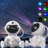 Proyector De Luz Ambiental Astronauta Estelar Proyección De Nébula Y Ondas De Agua Para Dormitorio Luz Noturna Con Dibujos Animados - details 9