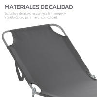 Outsunny Tumbona Plegable Tumbona de Jardín con Respaldo Ajustable en 5 Posiciones Carga 120 kg para Terraza Piscina Playa 187x55x24 cm - details 4