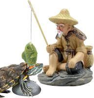 Adorno de pesca para mesa | Decoraciones de pesca, accesorios de decoración de acuario, figura de PVC de pescador para pecera, jardín - details 3