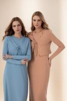 Nuevo Traje De Mujer Para Otoño 2024 Vestido Largo Casual Con Ruffle Chaqueta Y Chaleco Suéter Tejido Suelto Maxi Set - details 0
