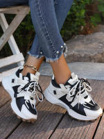 Nuevas Zapatillas De Mujer 2024 Cómodas Y Transpirables Con Cordones Plataforma Baja Para Exterior Casual Colorido Mesh - details 18