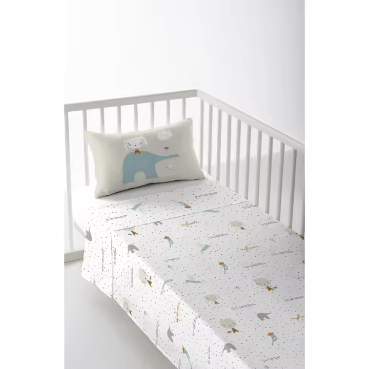 JUEGO DE SÁBANA CUNA/MAXICUNA INFANTIL BEBÉ 100% ALGODÓN REGALAME B HACIENDO EL INDIO FABRICADO EN ESPAÑA - 1