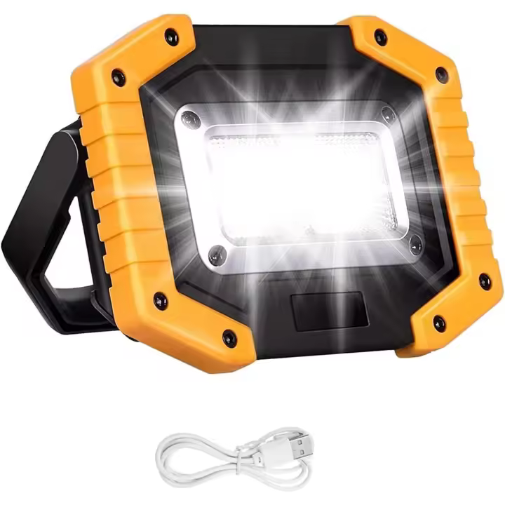 Luz LED DE TRABAJO DE 30W, Reflector COB portátil recargable, Frtia superbrillante de 2000LM, Luz de seguridad para Exterior, USB, Resistente al Agua - 1