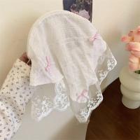 Fular De Encaje Cuadros Rojo Para Mujer Accesorio De Cabello Estilo Retro Triangular Para Viajes Y Fotografía Bandana De Algodón Adecuada Para Todas Las Estaciones - details 9