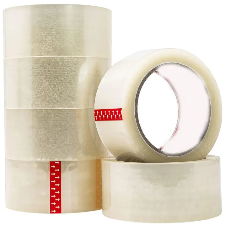 Cinta Adhesiva Transparente o Marron, Cinta Embalaje Cinta Adhesiva para Embalar Paquetes y Cajas de Envio, Cinta de Embalar de Alta Resistencia, Precinto para Embalar Caja para Mudanza, para Envíos, Sellado de Cajas de Paquetes, - 1