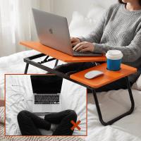 Mesa perezosa multifuncional, Mesa plegable portátil multifuncional de una pieza para cama, mesa de cama plegable portátil, escritorio de ordenador ajustable en altura con portavasos para cama y oficina - details 3
