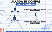 Compas Dibujo Tecnico Profesional - Compás Escolar de Precision con Rueda de Ajuste  Bachillerato y Secundaria - Compasso Escolar Dibujo Tecnico de Metal - Compas Grande Dibujo Técnico y Plastica - details 2