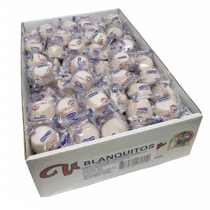 Deliex. Caja de Blanquitos 3 kg Morenitos Blancos Villaseco mantecados bañados en chocolate blanco - 1