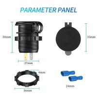 Cargador De Coche Universal LED USB Tipo-C PD Con Enchufe De Poder Para Motocicleta Moto Camión ATV Barco 30W Carga Rápida - details 1