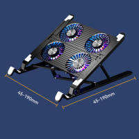 Nueva Base De Enfriamiento Para Portátil Plegable Estándar Portátil Ajustable Para 13-17.3 Pulgadas Con 4 Ventiladores - details 6