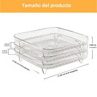 Rack De Air Fryer De 3 Capas Pila De Rejillas De Acero Inoxidizable Anti Corrosión Para Hornos Y Cocinas En Casa Accesorios De Cocina - details 1