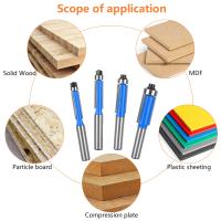 Juego de 4 Brocas para enrutador de 8mm, Brocas para enrutador De Copia de Madera, Brocas para enrutador con Corte superior, Corte Al Ras de fresco, para Corte de carpintería de bricolaje (4) - details 3