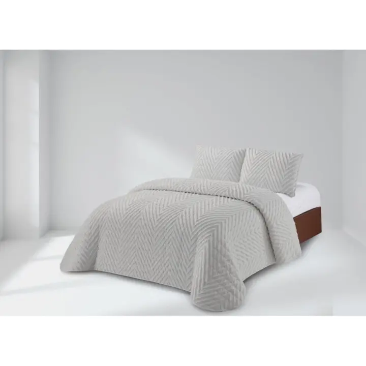 Colcha bouti  Adera de color gris para cama de 135 cm de la marca Clara Vidal - 1