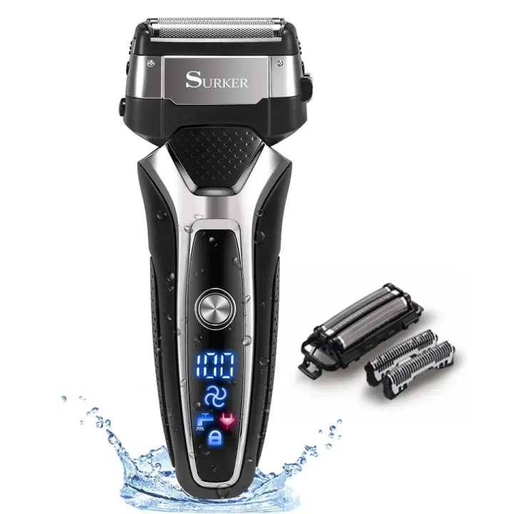 Afeitadora Eléctrica Recargable Para Hombres Sistema De 3 Hojas Afeitado Seco Y Húmedo Cabezal Flotante Rostro Y Barba Acero Inoxidable - 1