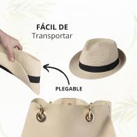Sombrero de paja Hombre Mujer para Adulto Sombrero Panamá Fedora Perfecto para Verano Protección Solar UPF 50+, Gorro Fresco y Transpirable, Ideal para Playa, Fiestas, Bodas, Celebraciones, Actividades al Aire Libre, Moda Casual - details 2