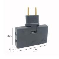 Pack 2 Ladron Enchufe Multiple Plano de 3 Tomas Diseño Fino: Ideal para Espacios reducidos Cabezal Giratorio 180º Adaptador Americano y Europeo Sello CE 250 V Toma Tierra 10A () - details 6