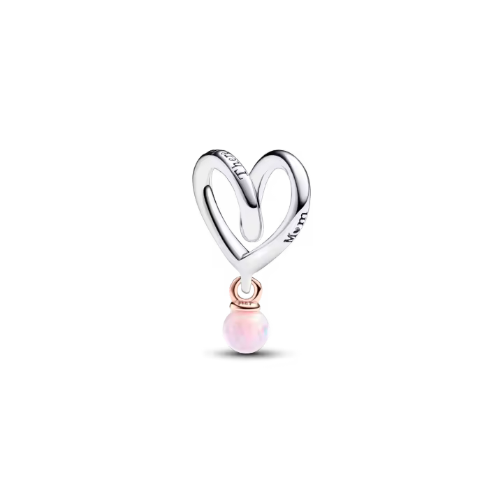 Charm Pandora plata y rosa Corazón Dos Tonos 783242C01 - 1