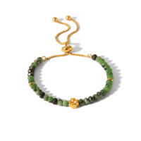 Encanto Pulsera de piedra Natural Multicolor para mujer, brazalete de cuentas hecho a mano chapado en oro de acero inoxidable, regalo de joyería de tendencia femenina,joyería de mano de alta gama que combina con todo, pulsera de acero inoxidable, joyería - details 5