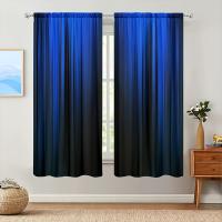 2pcs Cortina De Ventana Con Diseño De Rayas Gradient Azul/Castillo Para Decoración De Hogar Tratamiento De Ventana Para Dormitorio Oficina Cocina Con Bolsa Para Rodamiento - details 5