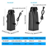 Filtro De Membrana USB Para Acuario Elimina Aceite Y Impurezas De Agua En Tanque De Peces Con Oxigenador Integrado - details 5