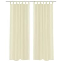 vidaXL 2x Cortinas Transparentess 140x175cm Visillo Ventana Decoración Color Blanco,  Crema,  Tuquesa y mas - details 1