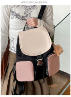 Mochila pequeña y sencilla de ocio para mujer, estilo nuevo de verano, mochila de color contrastante a la moda para estudiantes universitarios, bolso de viaje de ocio. - details 9