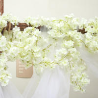 Guirnalda De Flores Artificiales De Sакura Para Decoración De Hogar Jardín Bodas Y Fiestas Arreglo De Sakára En La Pared - details 7