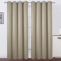 Cortinas De Blackout 100% Grommets Beige/Gris Total Privacidad Cortinas De Sombreado Para Habitación Y Sala De Estar - details 0