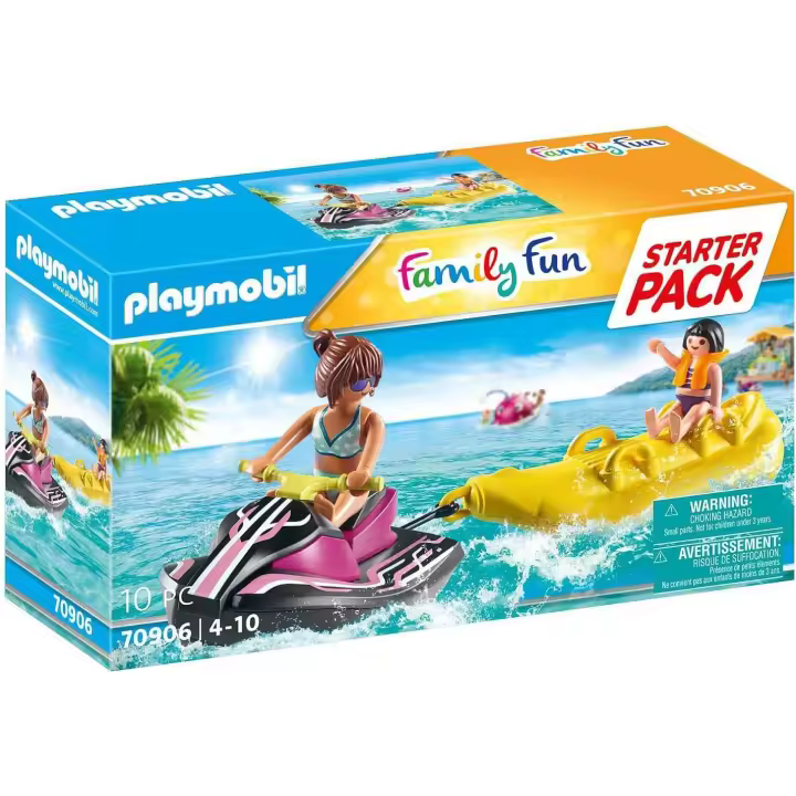 PLAYMOBIL Family Fun 70906 Starter Pack Moto de Agua con Bote Banana, Flotante, Juguete para niños a Partir de 4 años - 1