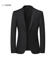 Chaqueta De Negocios Para Hombre Estilo Británico Sólido Moda Casual Cierre Único Tipo De Traje Ideal Para Bodas Y Trabajo - details 9