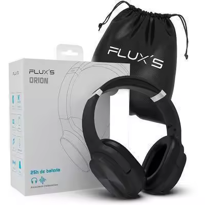 Auriculares inalámbricos Flux's Orion Bluetooth 5.0, Admite tarjeta MicroSD, Radio FM, color negro - 1