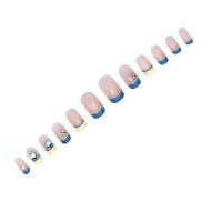 Uñas artificiales cuadradas con diseño de cristal brillante, uñas artificiales de cobertura completa para bricolaje en el hogar, Kit de manicura - details 2