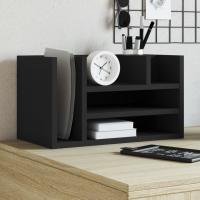 vidaXL Organizador escritorio madera ingeniería marrón 44,5x24x25 cm en color Marrón roble/Blanco/Gris hormigón y más | estructura resistente ideal para salón dormitorio o estudio - details 6