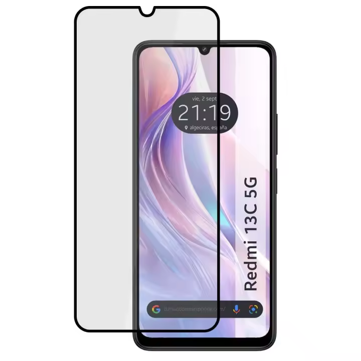 Tumundosmartphone Protector Cristal Templado Completo 5D Full Glue Negro para Xiaomi Redmi 13C 5G Vidrio - 1
