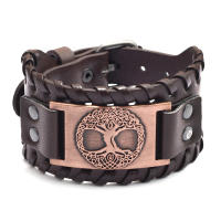 Pulsera Vikinga De Moda Con Encanto De Runas Nórdicas Y Compas Pulsera De Cuero Tejido Para Hombres Joyería De Moda Para Fiesta - details 35