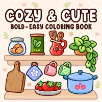 Libro De Colorear Para Adultos COZY & CUTE Con Patrones Fuertes Y Bonitos Libro De Dibujo Perfecto Para Fiestas Y Cumpleaños - details 0