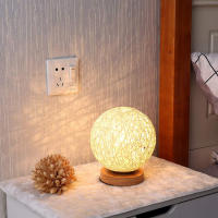 Lámpara De Lectura LED Para Mesa Rattan Bola Luz USB Recargable Moderna Para Dormitorio Y Sala De Estar Iluminación Decorativa Para El Hogar - details 4