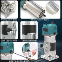 Máquina enrutadora de madera de 800W, recortadora eléctrica para carpintería, herramientas de corte de fresado de tallado de madera de 1/4 pulgadas, 30000RPM, herramientas eléctricas de carpintero - details 3