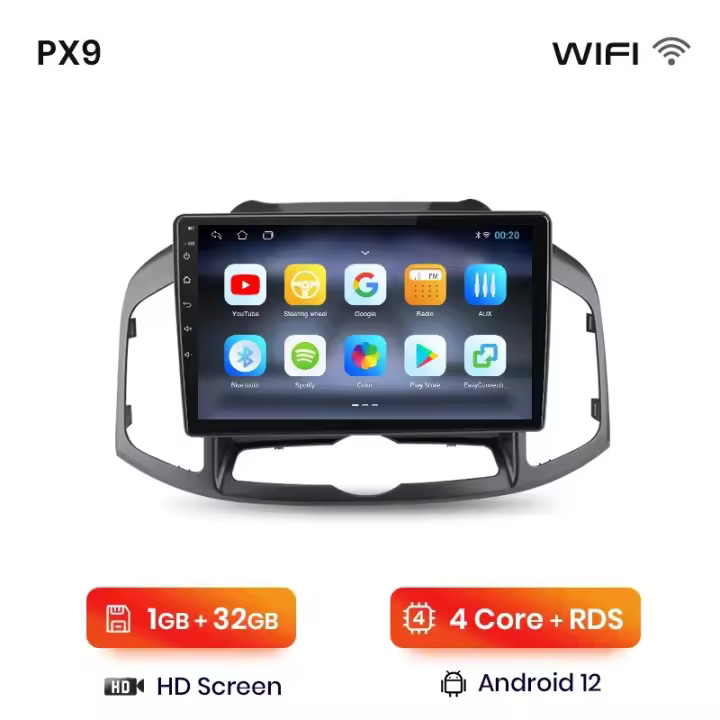 AWESAFE inalámbrico CarPlay Android Auto Radio para Chevrolet Captiva 1 2011 2012 2013 2014 2015 2016 coche reproductor multimedia GPS 2 din autoradio volante controles RDS Bluetooth - 1